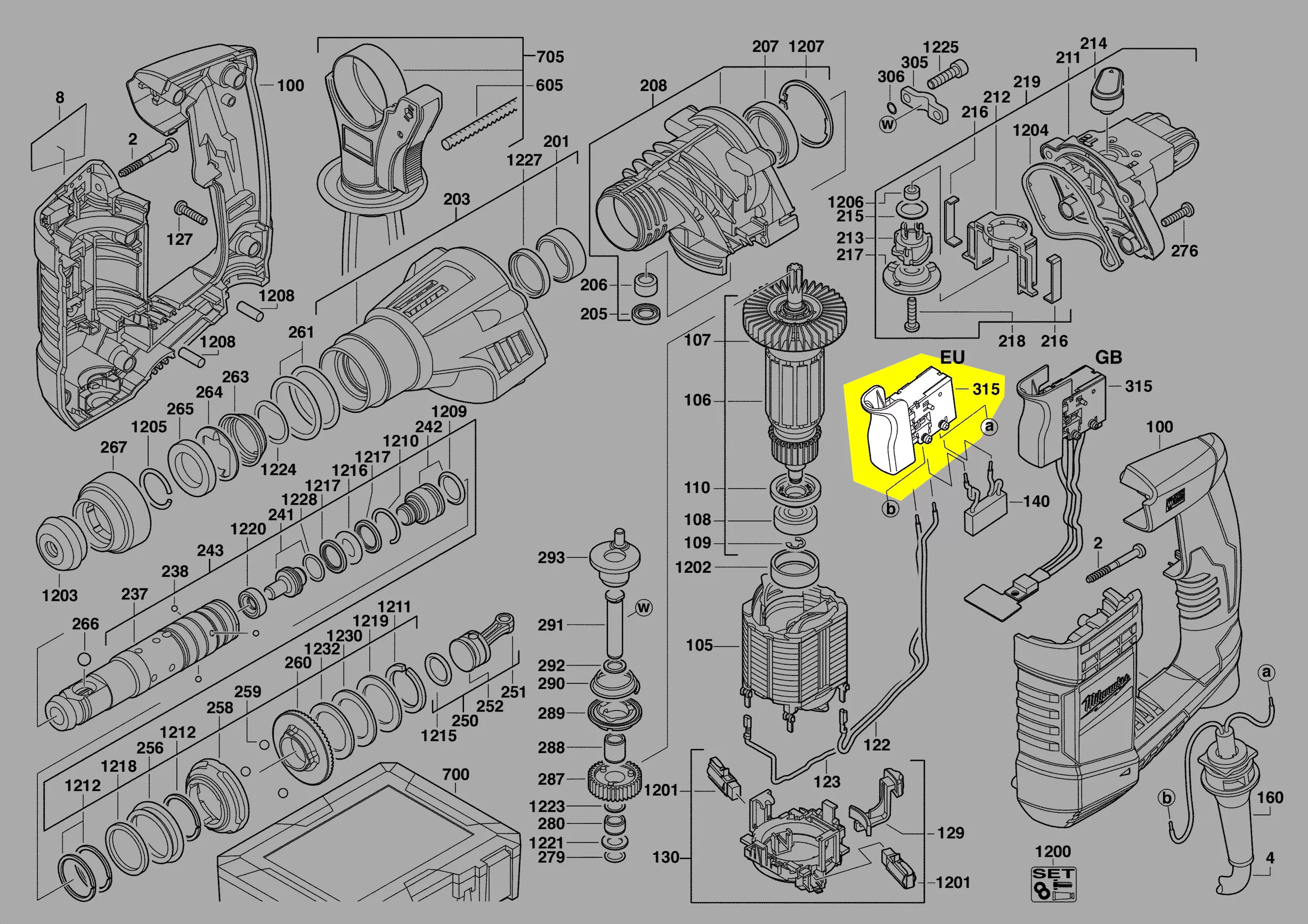 interrupteur réf. 4931408096 Milwaukee